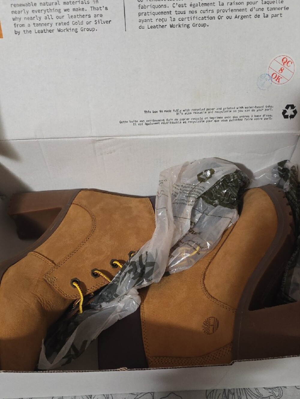 Timberland Tan Nubuck Lace-Up Block Heel Booties - Picture 5 of 6